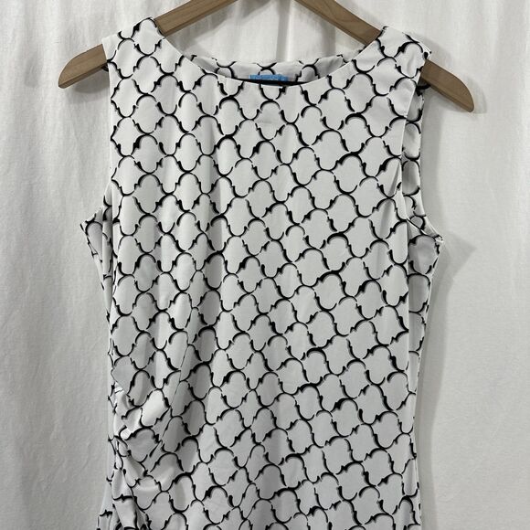 J. McLaughlin Sophia Catalina Cloth Sleeveless Ruched Midi Dress Womens M Career - Picture 4 of 9